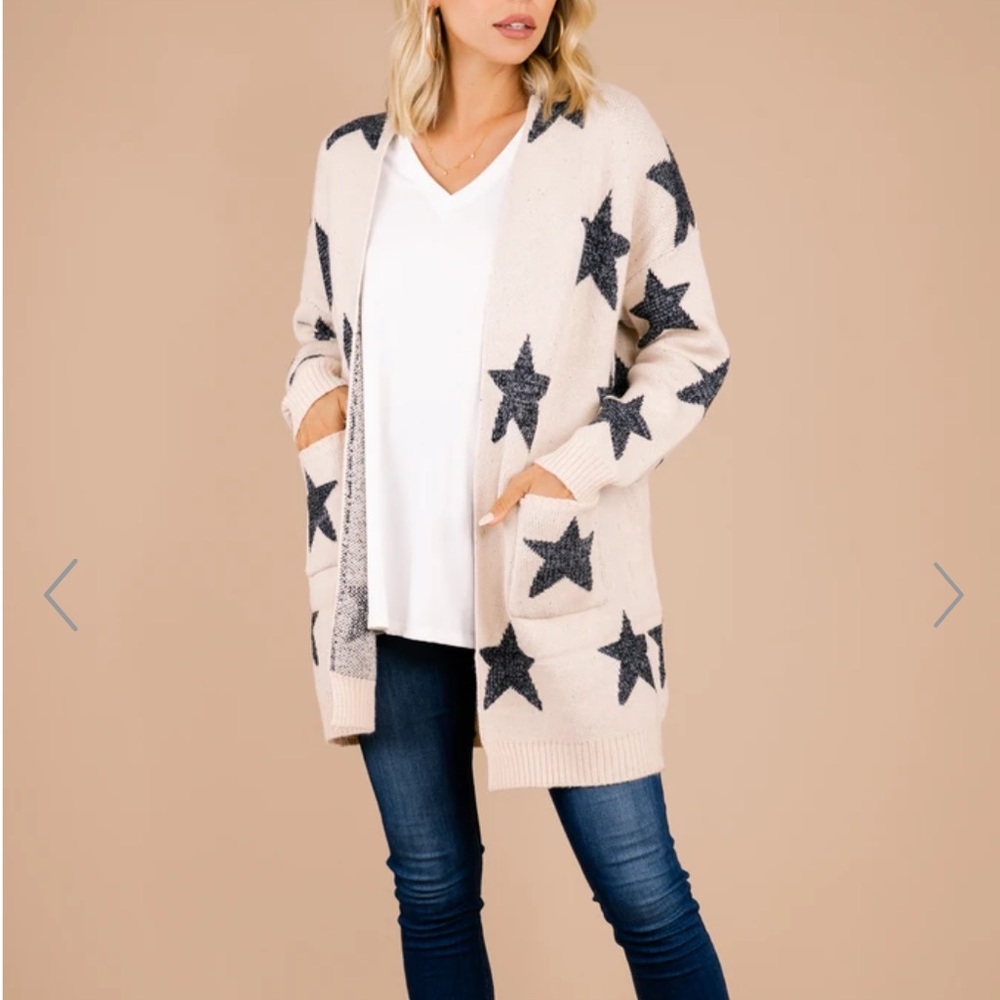 Cream Star Cardigan
